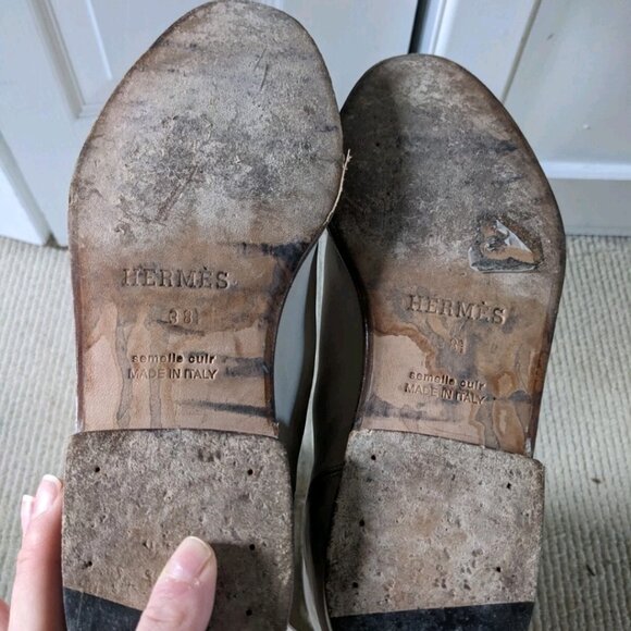 Hermès jumping boots beige suede - Picture 5 of 7